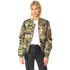 Alpha Industri Womens MA-lim Fit Jaket, Woodland Camo,-Intl