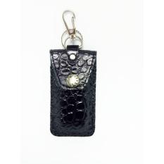 Aluz Leather KeyChain/ Gantungan Kunci Mobil/ Motor motif kulit buaya - Bagus & Murah - Kulit- Hitam