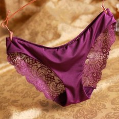 Amart 2 Pcs Women Lace Sexy Panties Ultra Tipis Transparan Bunga Bersulam Berpola Underwear Seamless Briefs-Intl