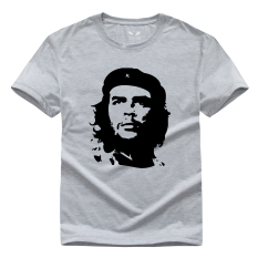 Film Amerika Pejuang Kebebasan Che Guevara Grafis Cetakan Kasual Gaya Jalanan Kapas Pemuda Kaus Lucu CG7 (Abu-abu)-Intl