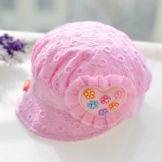 Anak-anak Musim Semi Dan Musim Gugur Topi Pelindung Sinar Matahari Sayang Topi (Dianjurkan Untuk Lingkar Kepala Lingkar Kepala: 40-44 Cm (Bertali Sesuaikan Kisaran) + Bedak Merah)