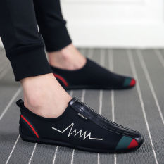 Sepatu Tods Pria Trendi (Hitam model petir) (Hitam model petir)