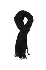 Anekaimportdotcom Syal Musim Dingin atau Scarf Winter Polos Pashmina - Hitam