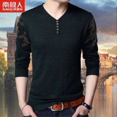 Antartika Kaos Produk Asli Musim Semi atau Musim Gugur Baru Baju Dalaman Jixin Ling (Hijau Gelap)