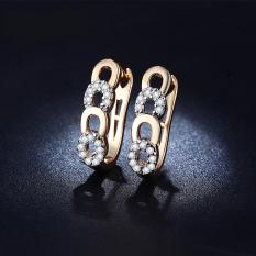 Anting Lapis Emas 18k Berlian Kecil Imitasi Wanita