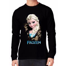 Apparel Glory kaos 3D Elsa Frozen Lengan Panjang Hitam