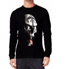 Apparel Glory kaos 3D Face Bold Lengan Panjang Hitam