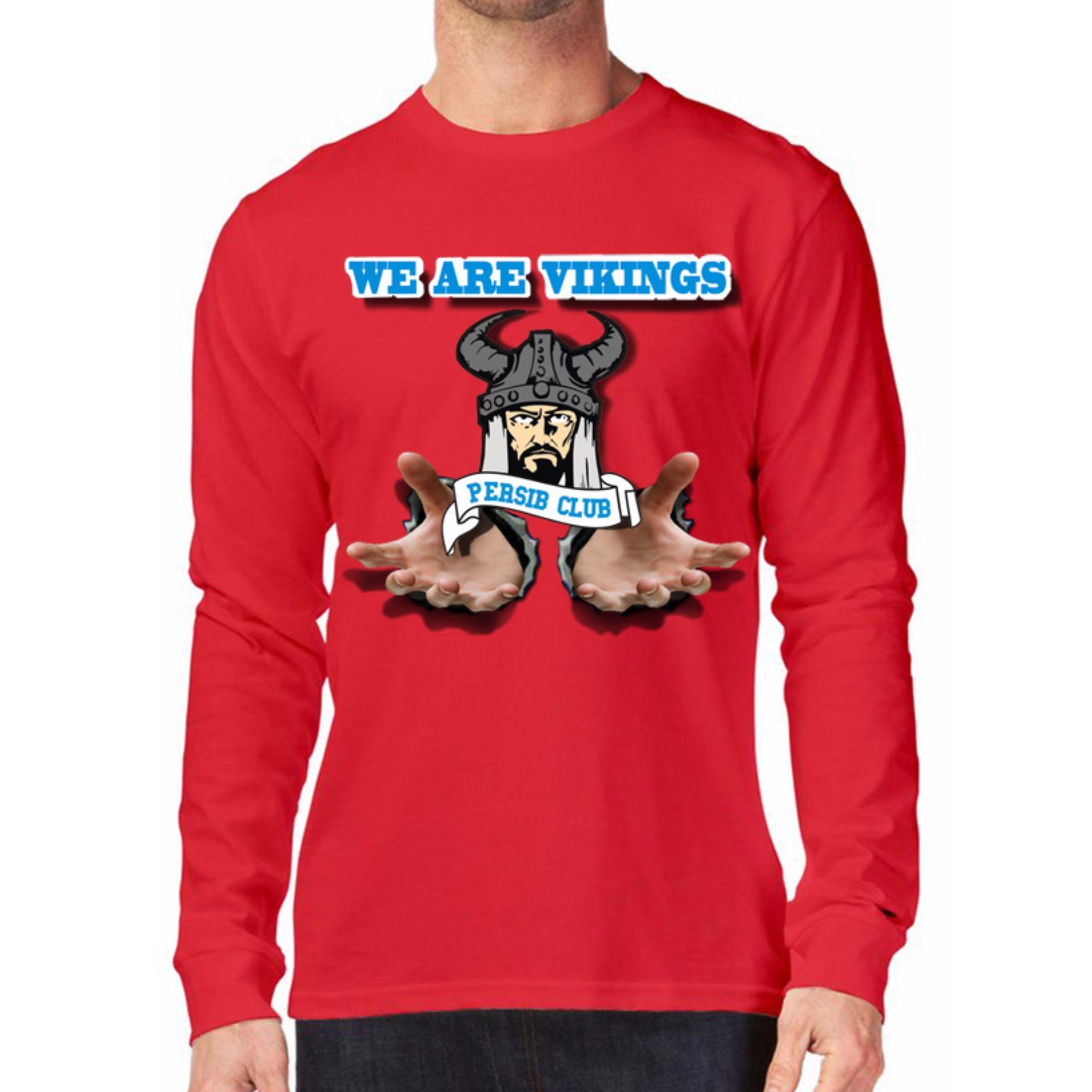 Apparel Glory Kaos 3D Persib Viking Lengan Panjang Merah 