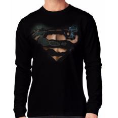 Apparel Glory Kaos 3D Superman Burned Lengan Panjang - Hitam