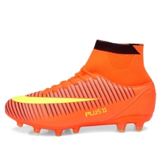 APTESOL Plus Ukuran EN39-46 Tinggi Ankle FG Sepatu Sepak Bola untuk Pria Terbaru Long Spike Pelatihan Football Boots Hard-mengenakan Sepatu Sepak Bola Outdoor Soccer Cleat-Intl