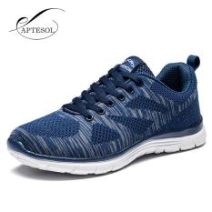 APTESOL Menjalankan Sepatu For Pria Luar Ruangan Sport Merek Air Mesh Bernapas Sneakers Super Light Redaman Lembut Renda Sepatu (biru) -Intl