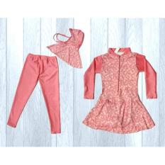 Ariza Sport Baju Renang Muslimah Anak-Pink Motif Batik