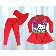 Ariza Sport Baju Renang Muslimah Anak-Pink Motif Hello Kitty