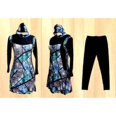 Ariza Sport Baju Renang Muslimah Dewasa-Black Motif 3D