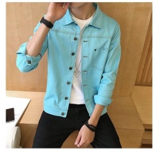 SEBAGAI Penawaran Khusus 2017 Baru Pria Fashion jeans Jaket Jaket Slim Pria Di Green-Intl