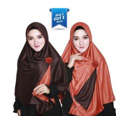 ASIMA HIJAB BOLAK BALIK (HITAM - ORANGE BATA) PED