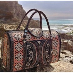 ASOE ACEH SOUVENIR Tas Sandang Bordiran Pintoe Aceh Hitam Peach | Tas Pegangan Atas