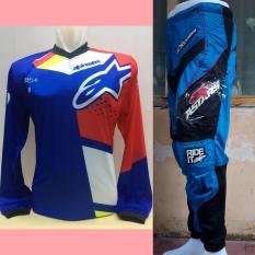 Astars Jersey Celana Setelan Trail Cross Motocross (biru2)