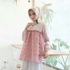 Atasan Hijab Gaya Baru / Baju Linen Rubi / Blus Pink Lucu : Pinkys Top