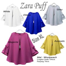Atasan Wanita / Zahra Puff Blouse / Tunik Baju Muslim Blus Muslim