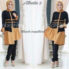 BAJU WANITA ATHALA SET BLACK MUSTARD