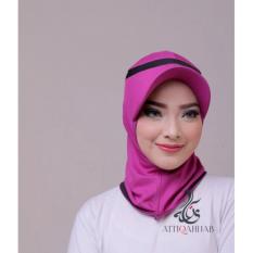 Attiqahijab Short Runner (Instant, Sport) Purple List Black
