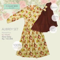 AUBREYSET(2-4tahun) gamis anak balita kombinasi brokat sifon jeans