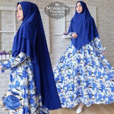 AUFA-GAMIS SYARI FELISA /BAHAN BUBLEPOP/KHIMAR BAHAN CERUTY/BAGUS DAN NYAMAN BUAT ACARA FORMAL DAN SEHARI HARI