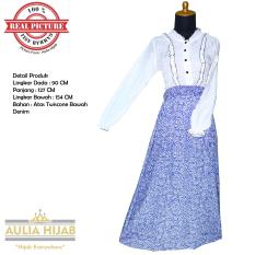 Aulia Hijab - Gamis Yolanda #1 Dress Bahan Twiscone Mix Denim/Gamis Santai/Gamis Anak Muda/Gamis ABG/Gamis Remaja/Gamis Denim/Gamis Kerja/Gamis Kuliah/Gamis Kerja/Gamis Pesta/Gamis Twiscone/Gamis Real Picture