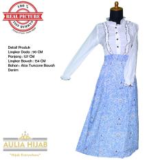 Aulia Hijab - Gamis Yolanda #2 Dress Bahan Twiscone Mix Denim/Gamis Santai/Gamis Anak Muda/Gamis ABG/Gamis Remaja/Gamis Denim/Gamis Kerja/Gamis Kuliah/Gamis Kerja/Gamis Pesta/Gamis Twiscone/Gamis Real Picture