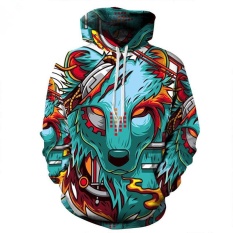 Musim Gugur Musim Dingin Baru Fashion Thin Cap Sweatshirts 3d Print Wolf Pria/wanita Berkerudung Hoodies Casual Hoody Tops