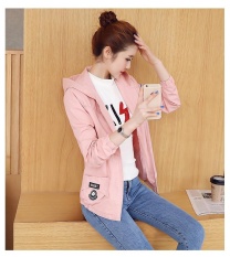 Musim Gugur Jaket Wanita Mantel Wanita Baru Fashion Kasual Katun Cuci Pendek Jaket Korea Baseball Jaket Pink-Intl