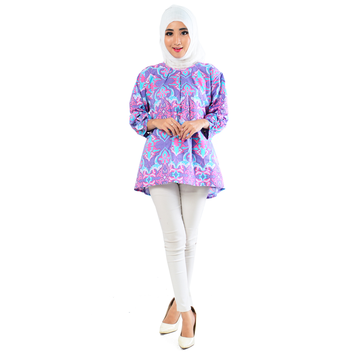 Ayako Fashion Blouse Batik Lydia - (Ungu)