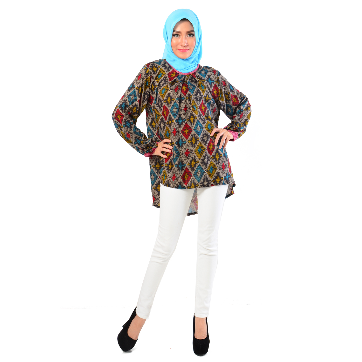 Ayako Fashion Blouse Lydia Batik Grafis 279 - (Grey)