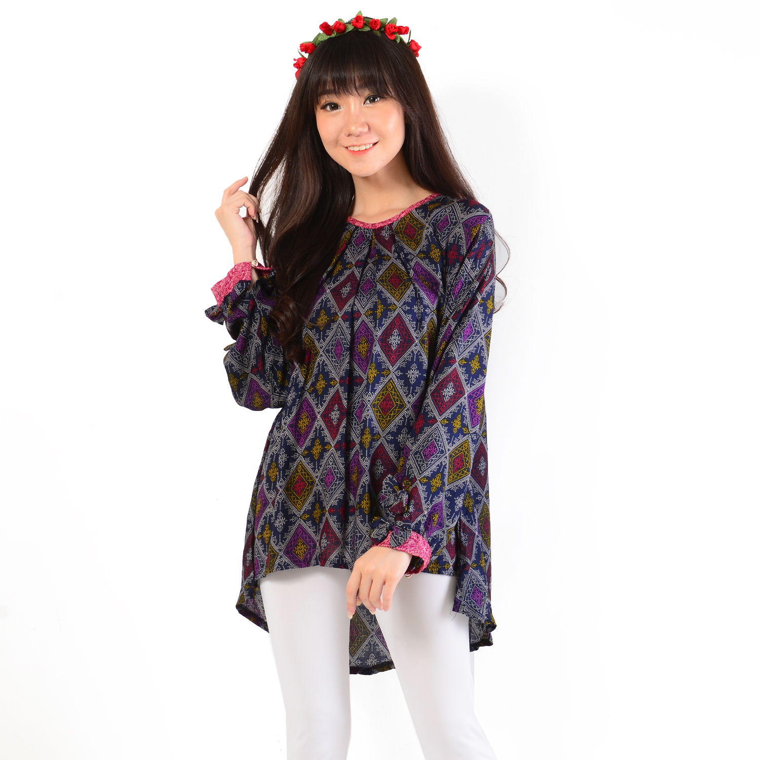 Ayako Fashion Blouse Lydia Batik Grafis 279 - (Hitam)