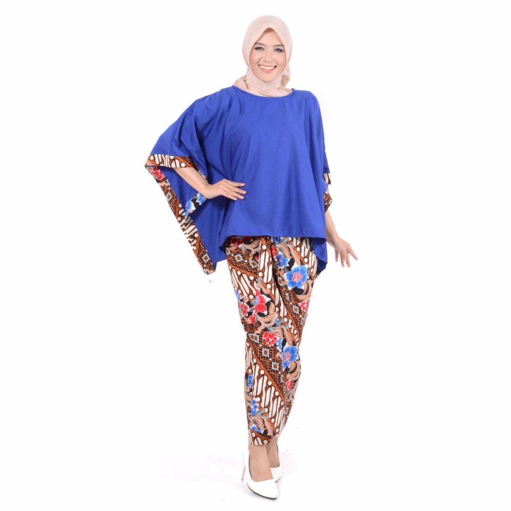 Ayako Fashion Gamis Set Muslim 2 in 1 / Baju batik / Batik Wanita / Batik Muslim Indriyana - (4 Warna)