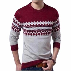 Azam Clobber - Sweater Pria Rajut - Michael Maroon - Rajut Tribal