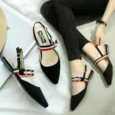 azkashoes Flat Bendera SM Hitam