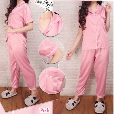 Azure Fashion Basic Satin Seriess Piyama Pajamas SATIN Sleepwear Baju Pendek Celana Panjang Satin Silky Velvet