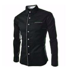 Azure Fashion FAREL Black KEMEJA PRIA KEMEJA CASUAL KEMEJA LENGAN PANJANG