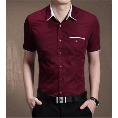 Azure Fashionn Boyi Man - Maroon Kemeja Pria Kemaja Casual