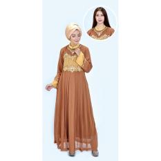 azzura 340-21 pakaian gamis wanita - hicone - cantik dan elegan (brown)