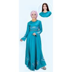 azzura 340-45 pakaian gamis wanita - silky - cantik dan elegan (tosca)