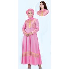 azzura 342-45 pakaian gamis wanita - velvet - cantik dan elegan (pink)