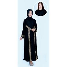 azzura 342-46 pakaian gamis wanita - black jet - cantik dan elegan (black)