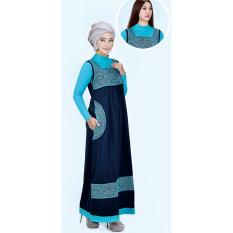 azzura 563-07 pakaian gamis wanita - tesa - cantik dan elegan (navy)