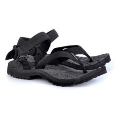 azzura 614-06 sandal gunung pria - webing - gagah dan keren (black)