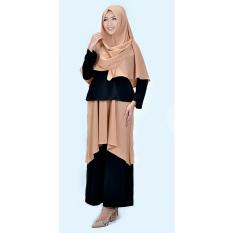 azzura 643-11 pakaian gamis wanita - wollpeach - cantik dan elegan (black)