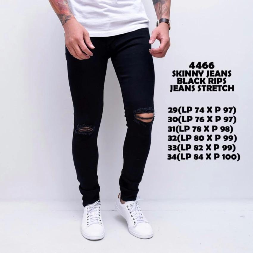 B & R SHOP - Celana Jeans Pria Sobek Ripped Strecth Model Skinny Warna Hitam / Jeans Robek /Jeans Sobek / Jeans Ripped / Jeans Ngaret / Jins Sobek / Jins Ripped / Jins Robek / Skinny Rpped / Skinny Robek / Skinny Sobek