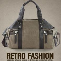 BA8219 Tas Selempang RETRO Pria Wanita Kanvas Kulit Shoulder Bag Kerja